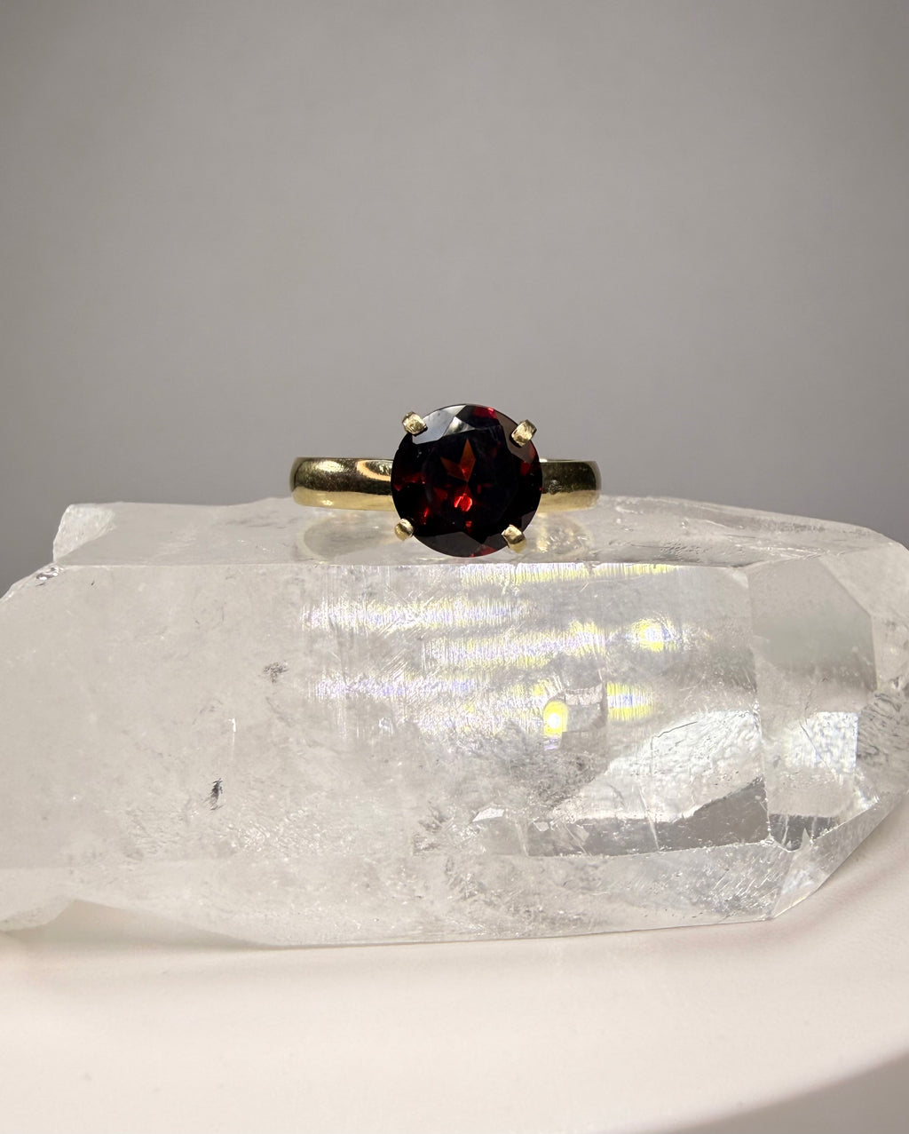 14k Yellow Gold 2ct Natural Mozambique Garnet Ring