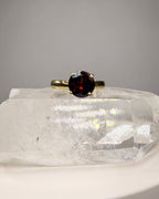 14k Yellow Gold 2ct Natural Mozambique Garnet Ring