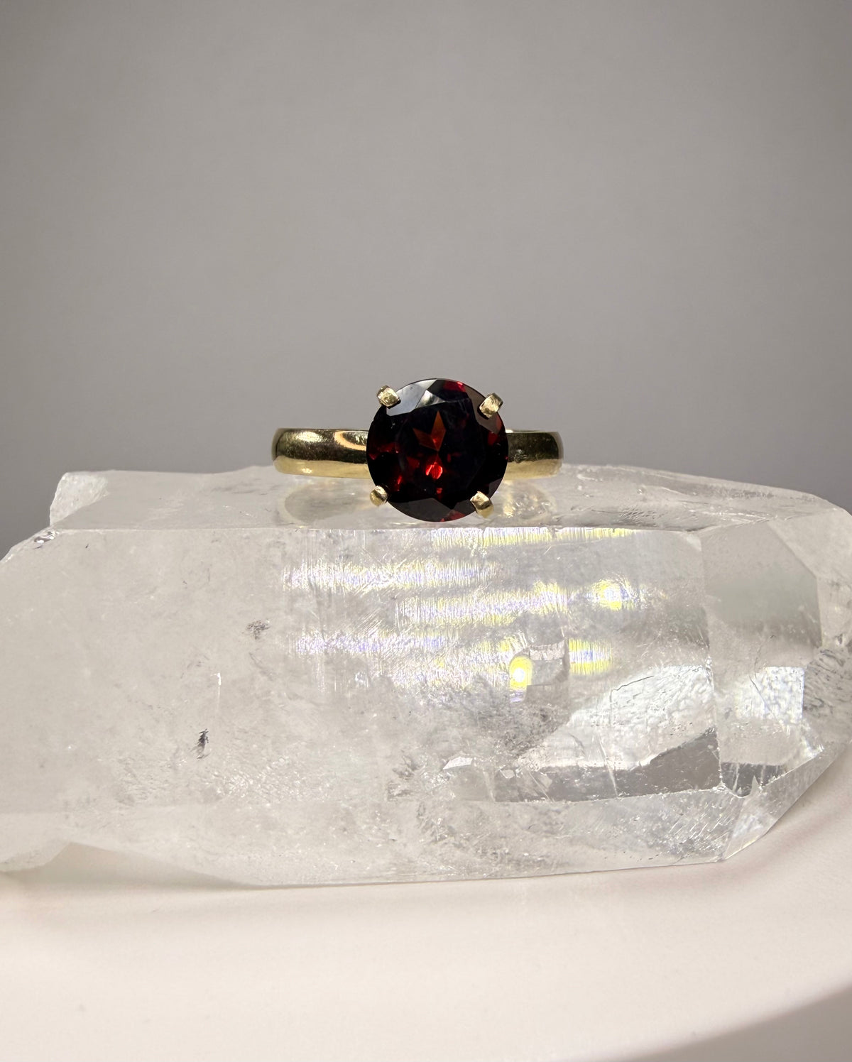 14k Yellow Gold 2ct Natural Mozambique Garnet Ring