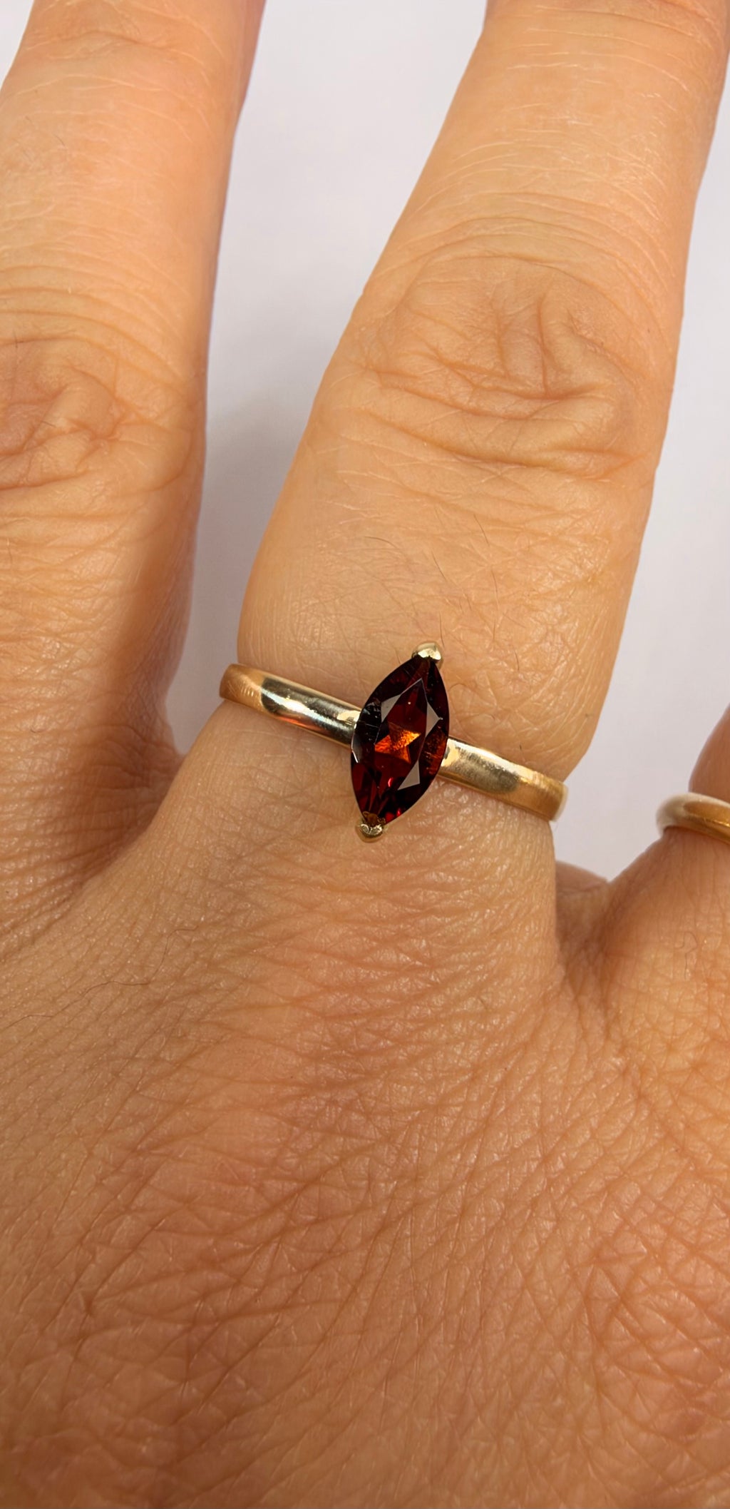 14k Yellow Gold Marquise Cut Natural Madeira Citrine Ring