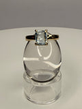 14k Yellow Gold Natural Aquamarine Ring Size 7