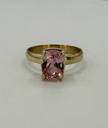 14k Yellow Gold Ceylon Peach Sapphire Ring