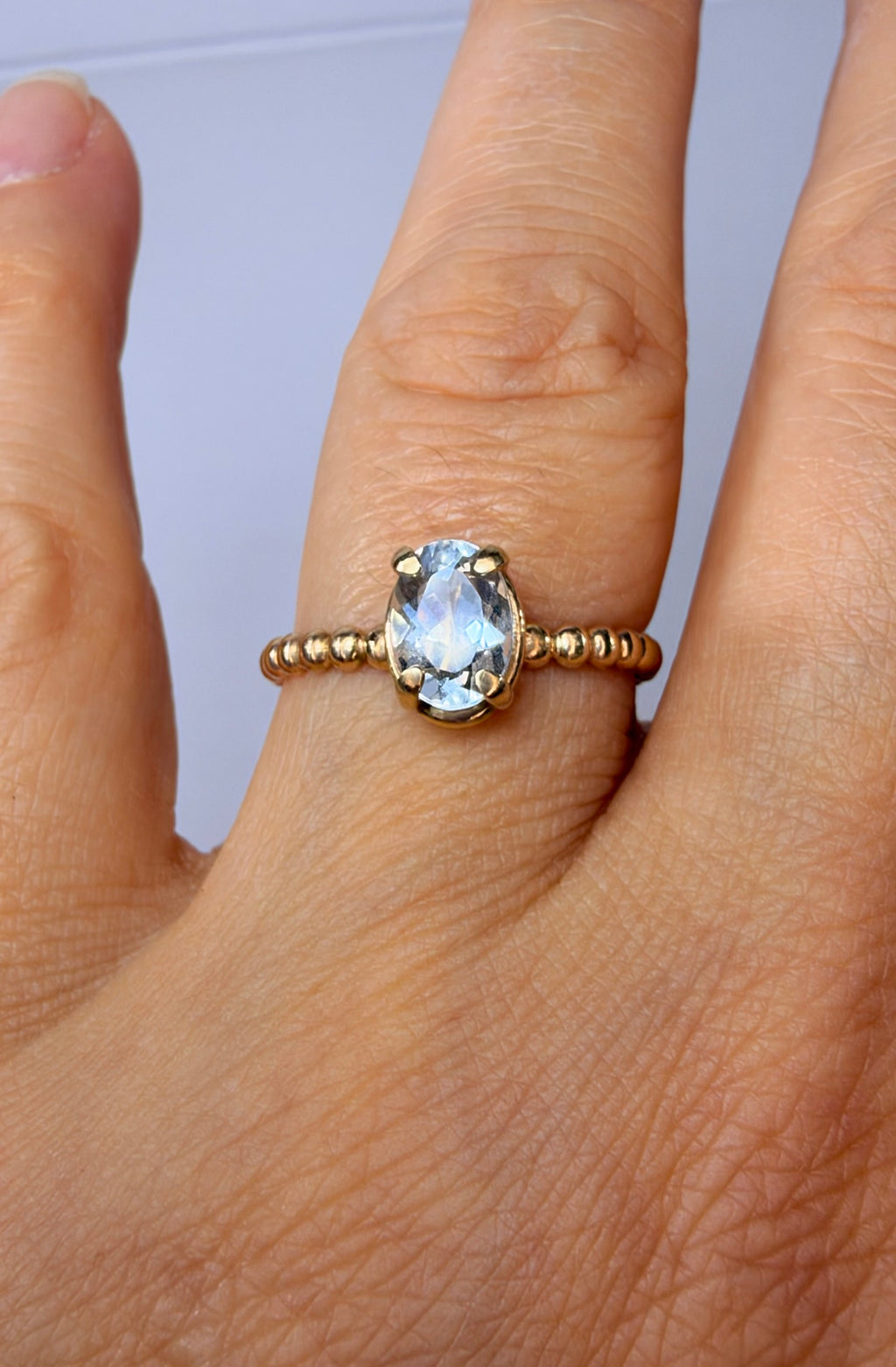 14k Yellow Gold Natural Aquamarine Ring