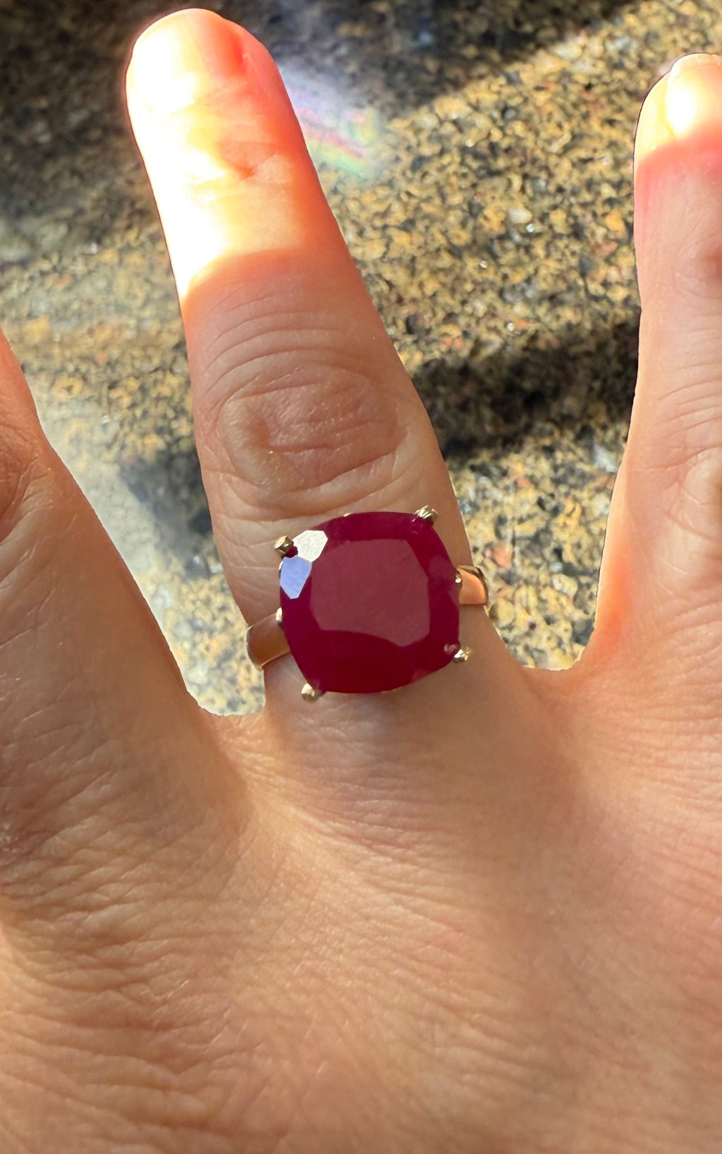 14k Yellow Gold 6ct Natural Ruby Ring