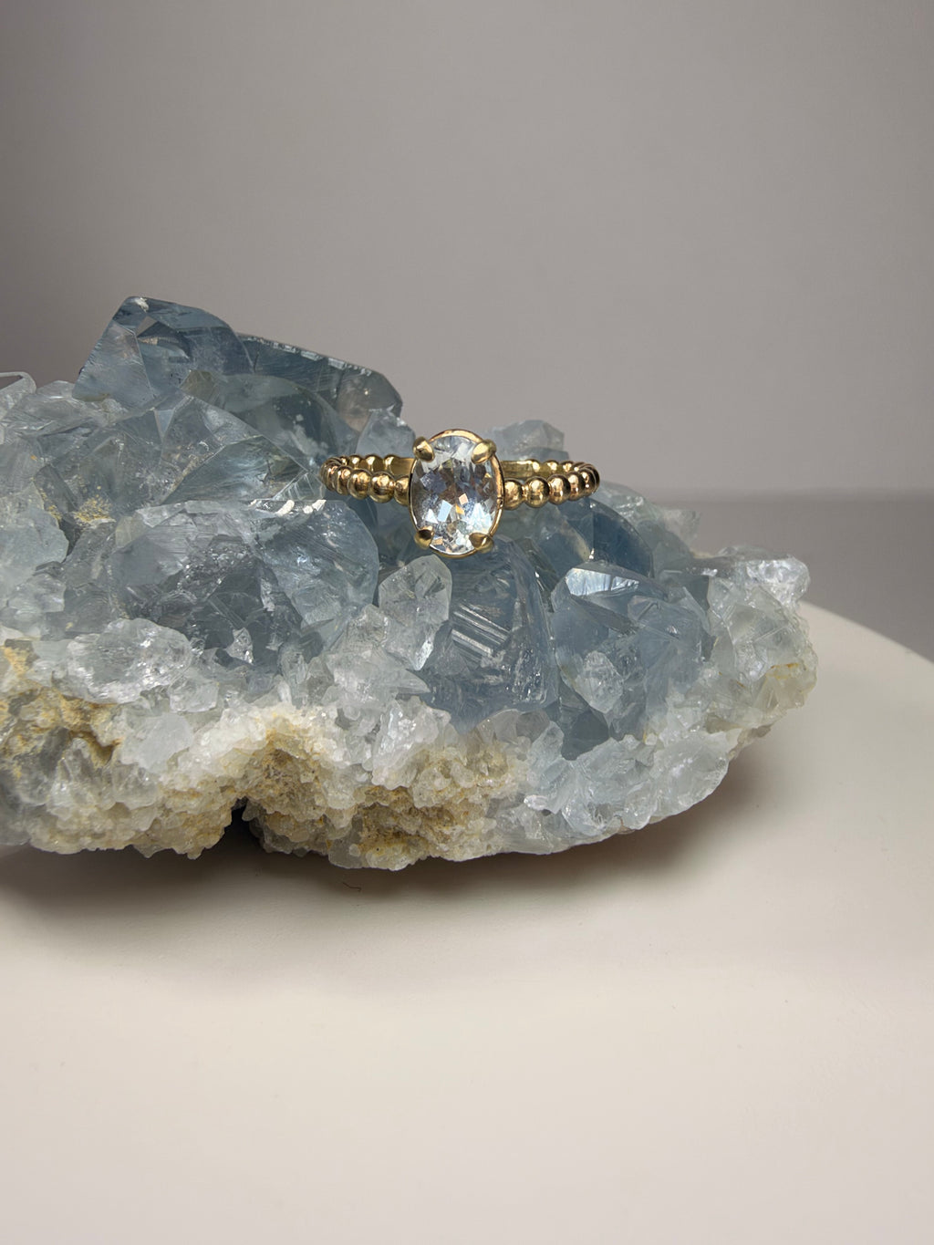 14k Yellow Gold Natural Aquamarine Ring