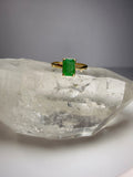 14k Yellow Gold Natural Emerald Ring