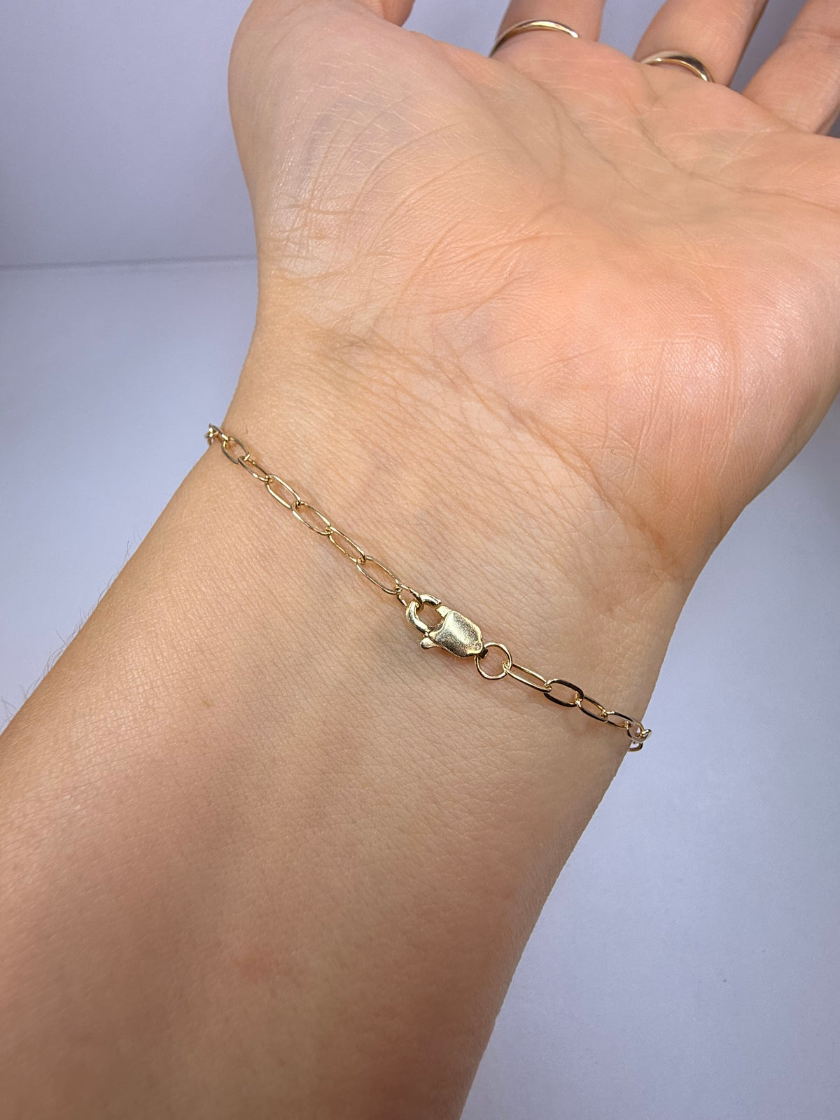 10k Yellow Gold Paperclip Chain Bracelet (7 Inch, 2.1mm)