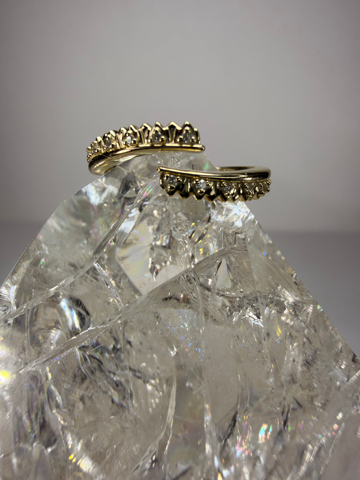14k Yellow Gold .05 CTW Natural Diamond Open Shank Ring