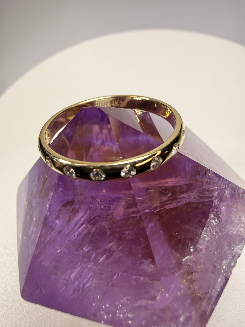 14k Yellow Gold 1/8 CTW Natural Diamond Matching Band