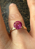 14k Yellow Gold Natural Pink Sapphire Ring