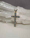 10k Yellow Gold Aquamarine Cross Pendant