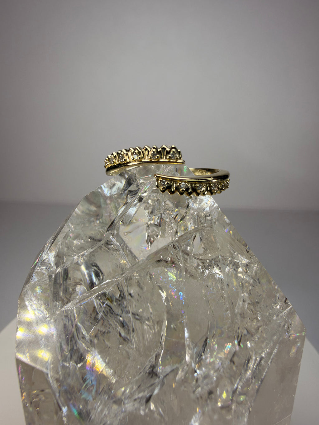 14k Yellow Gold .05 CTW Natural Diamond Open Shank Ring