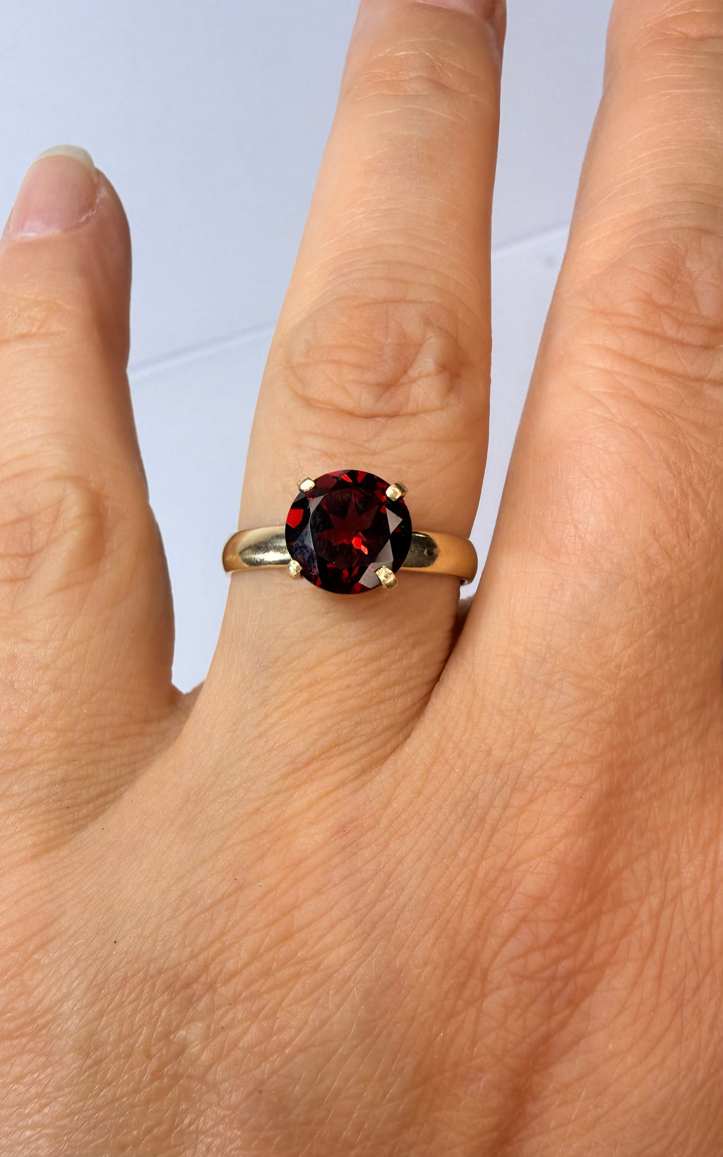 14k Yellow Gold 2ct Natural Mozambique Garnet Ring