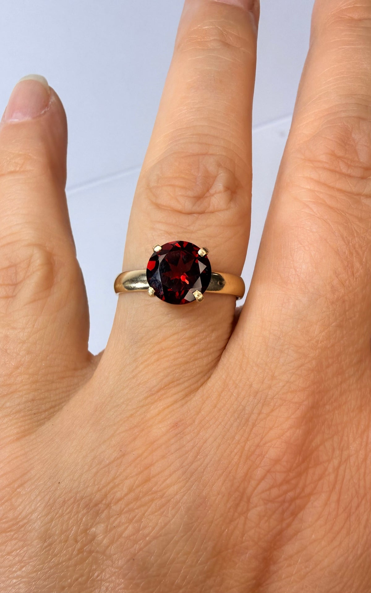 14k Yellow Gold 2ct Natural Mozambique Garnet Ring