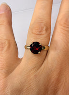 14k Yellow Gold 2ct Natural Mozambique Garnet Ring