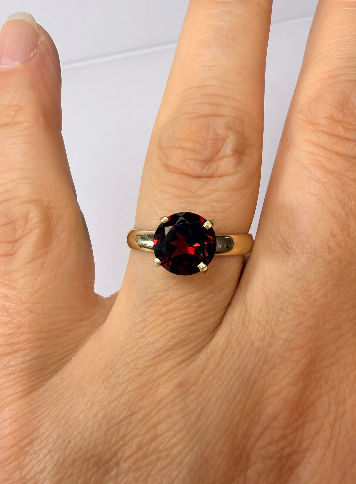 14k Yellow Gold 2ct Natural Mozambique Garnet Ring