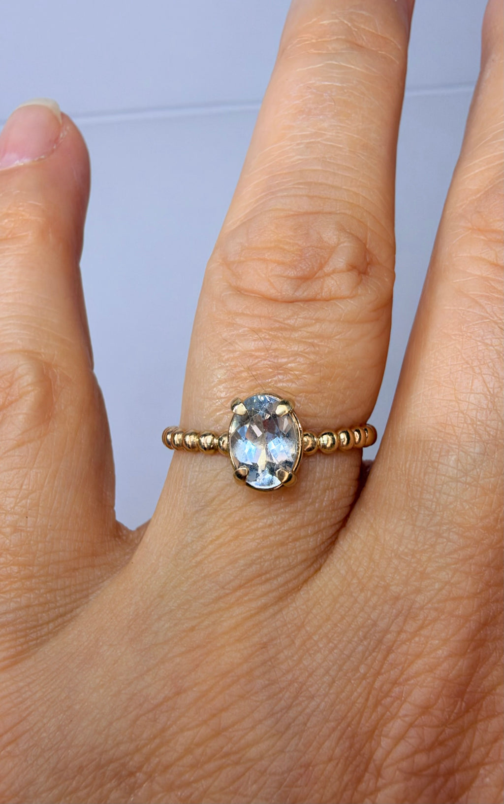14k Yellow Gold Natural Aquamarine Ring