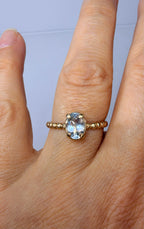 14k Yellow Gold Natural Aquamarine Ring