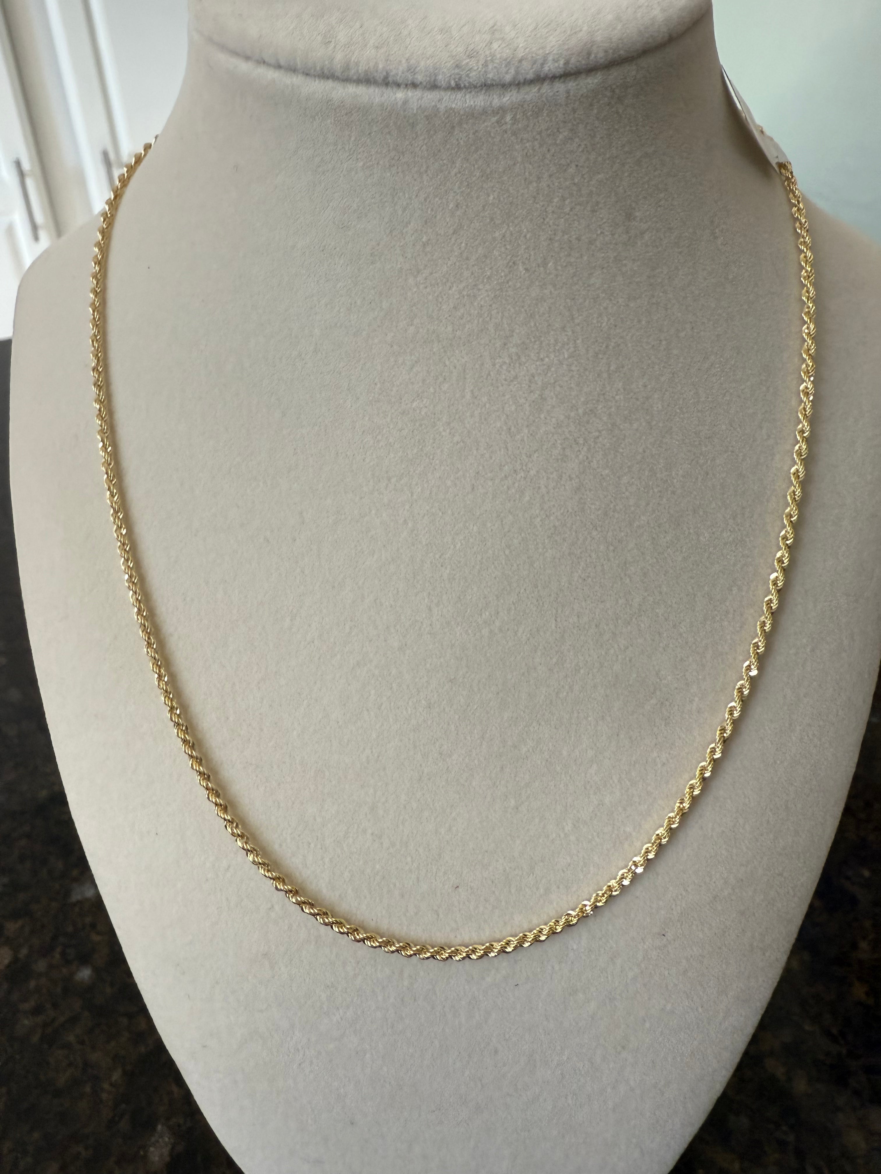 14k Yellow Gold Rope Chain