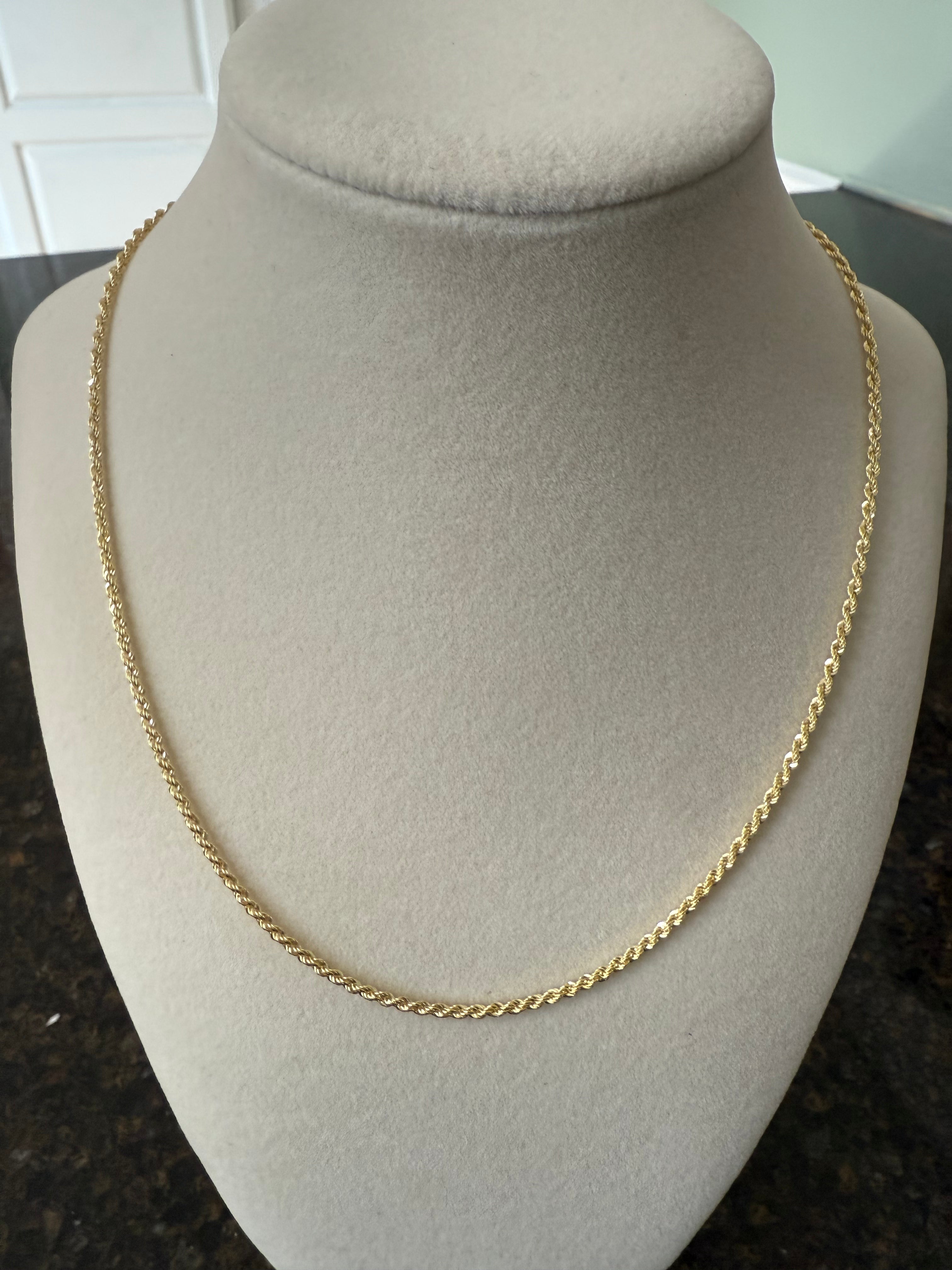 14k Yellow Gold Rope Chain