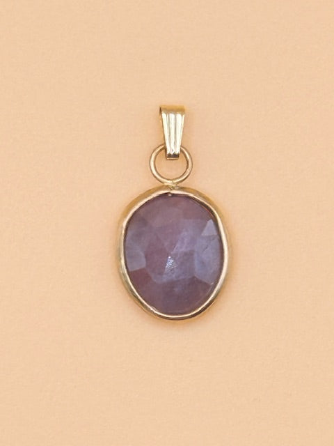 Bi Colored Sapphire Pendant - Rose cut cabochon