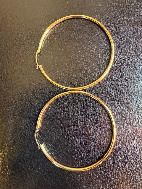 10k Large Gold Hoop Earrings