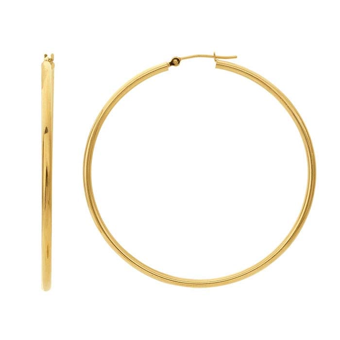 10k Large Gold Hoop Earrings
