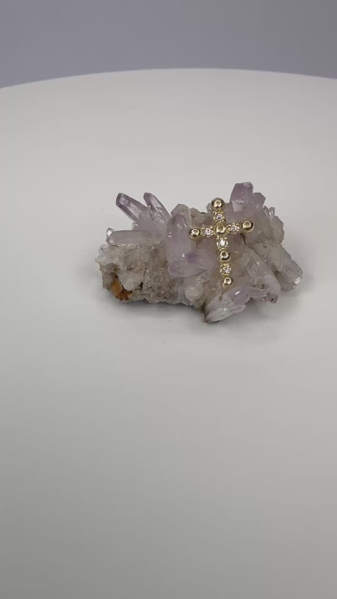 14k Yellow and Gold Diamond Cross