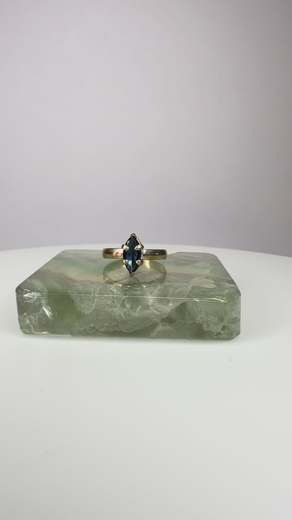 14k Yellow Gold Marquise Cut Sapphire Ring