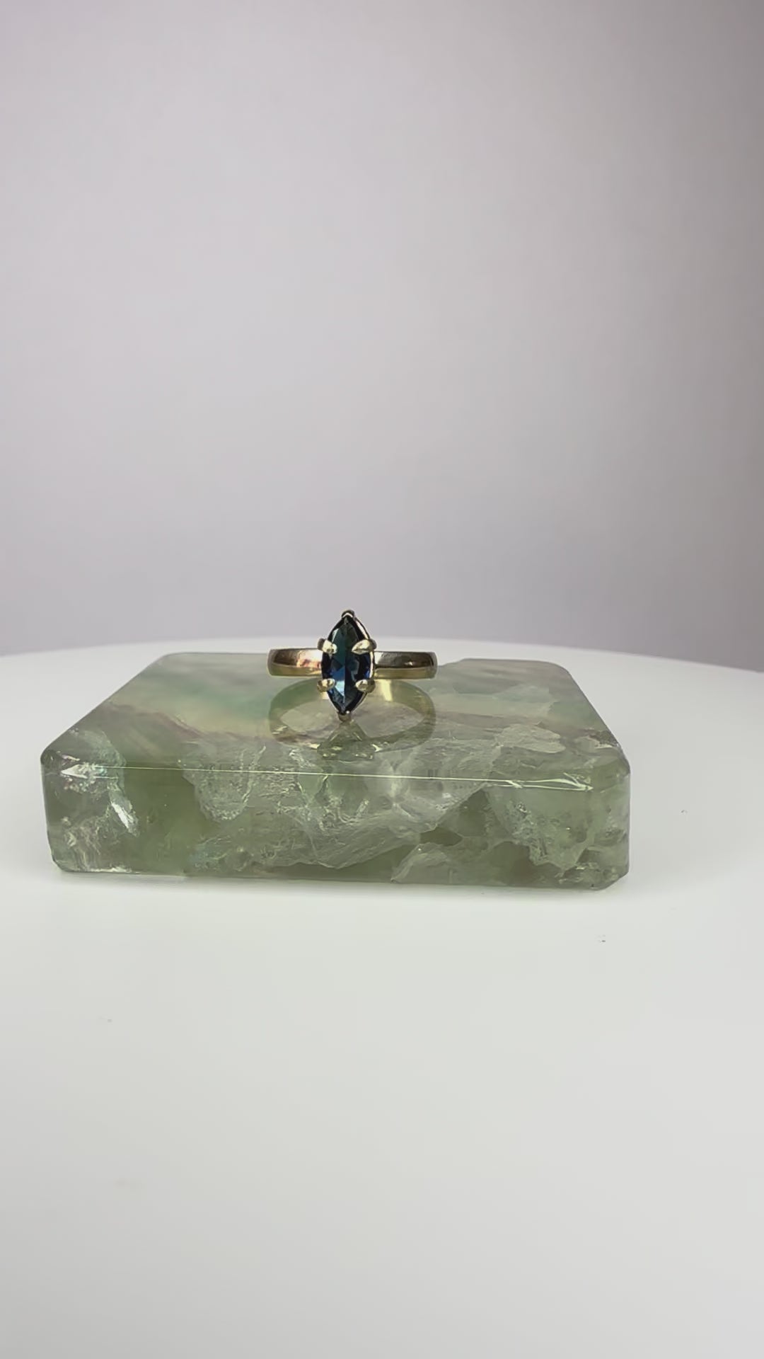 14k Yellow Gold Marquise Cut Sapphire Ring