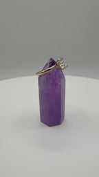 14k Yellow Gold 2ct Moissante Ring