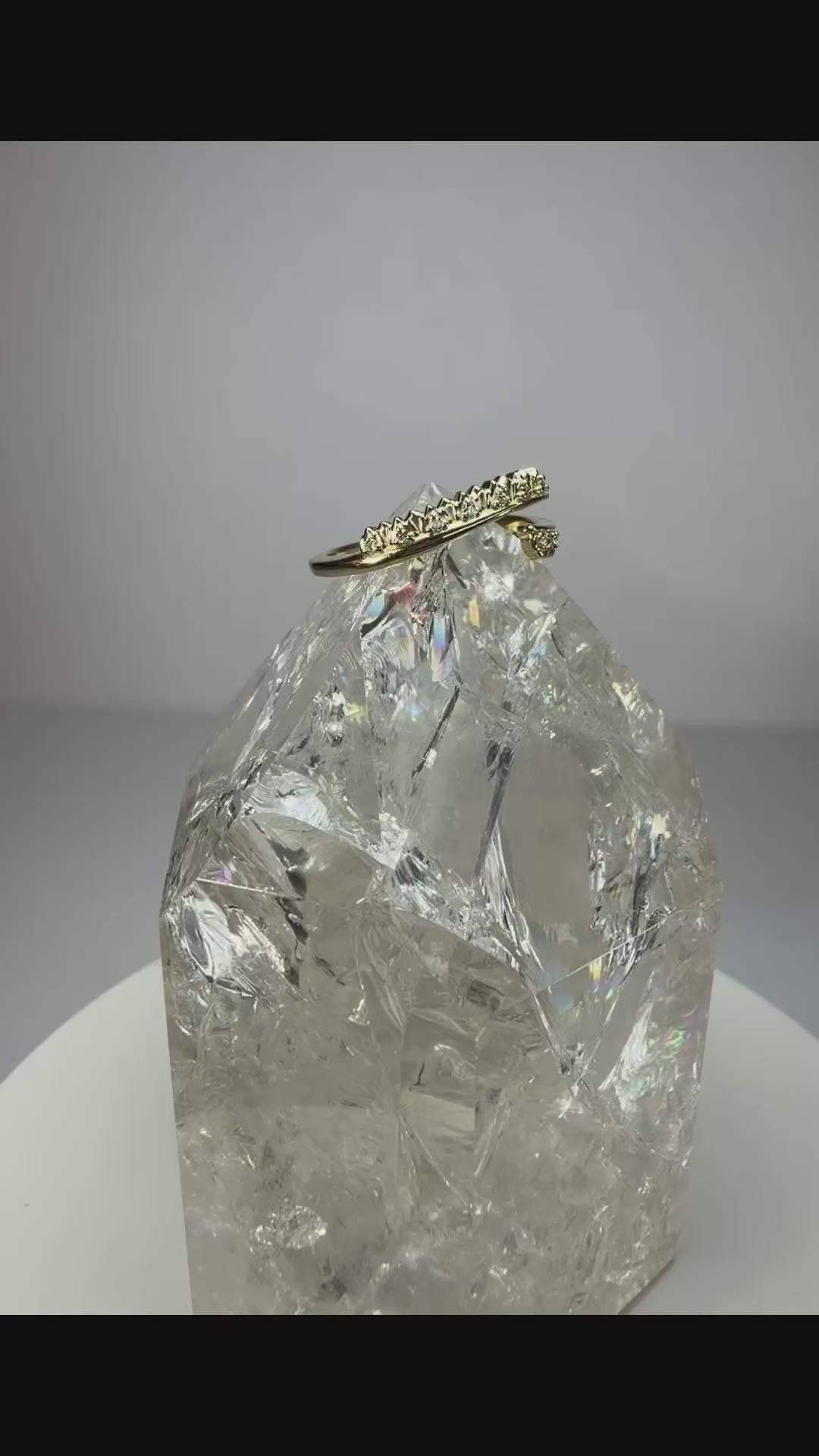 14k Yellow Gold .05 CTW Natural Diamond Open Shank Ring