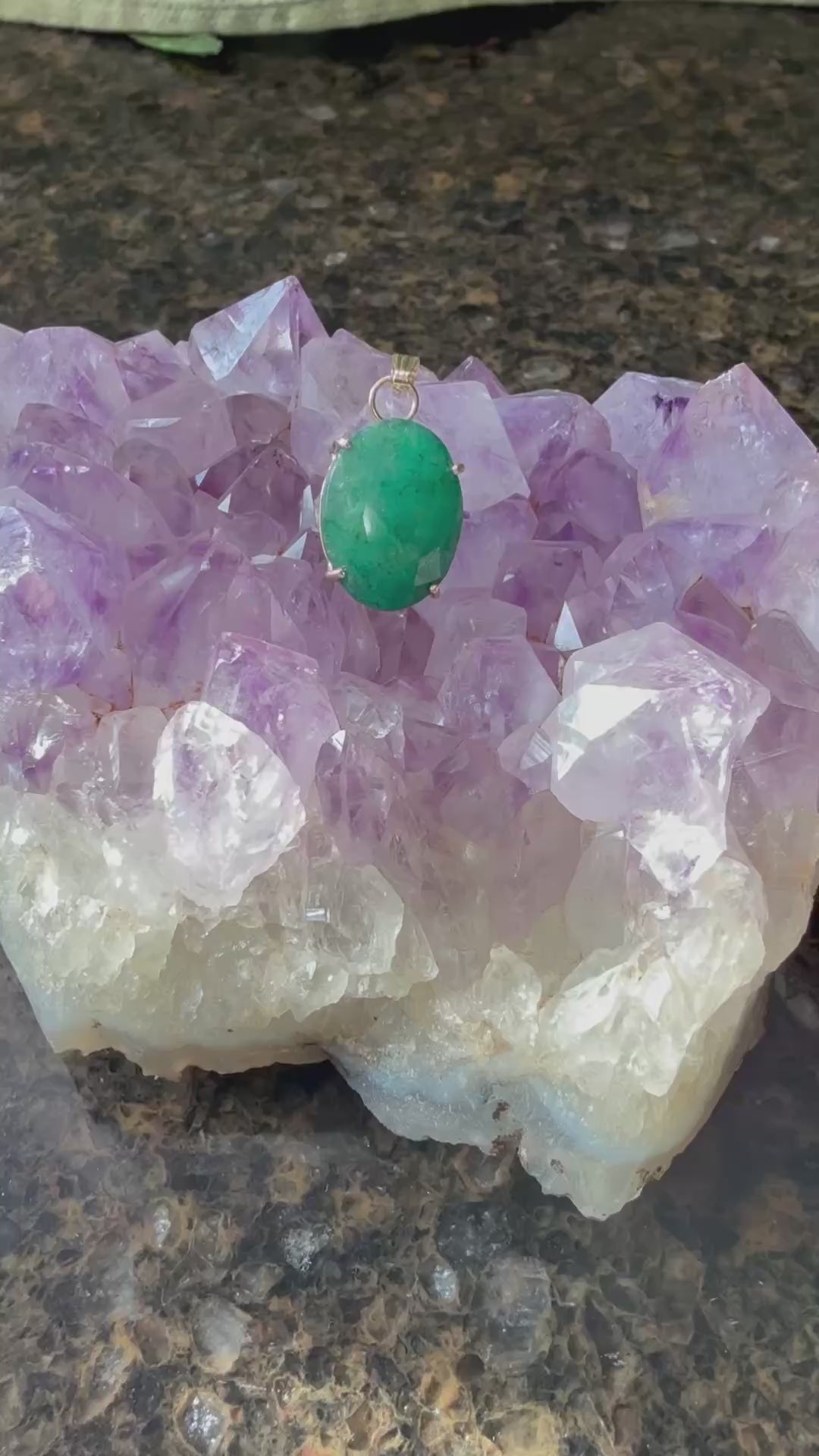 Natural Emerald 14k Yellow Gold Pendant