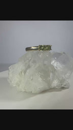 14k Yellow Gold Three Stone Setting Natural Peridot Ring