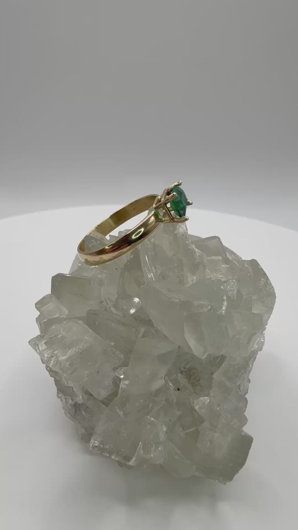 14k Yellow Gold Natural Zambian Emerald Ring