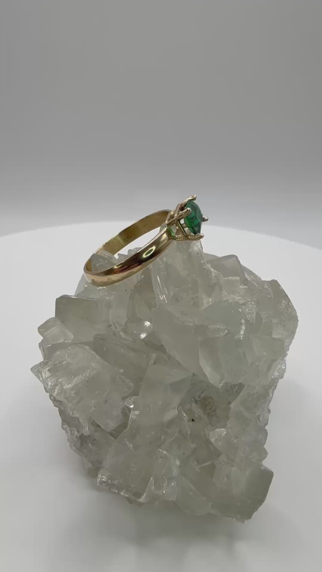 14k Yellow Gold Natural Zambian Emerald Ring