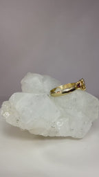 14k Yellow Gold Round Natural Orange Mystic Topaz Ring