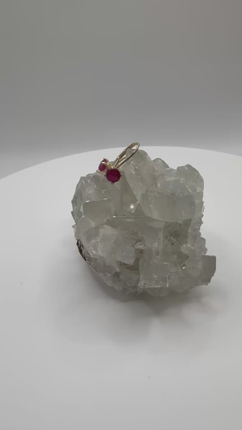 14k Yellow Gold Natural Ruby Earrings.