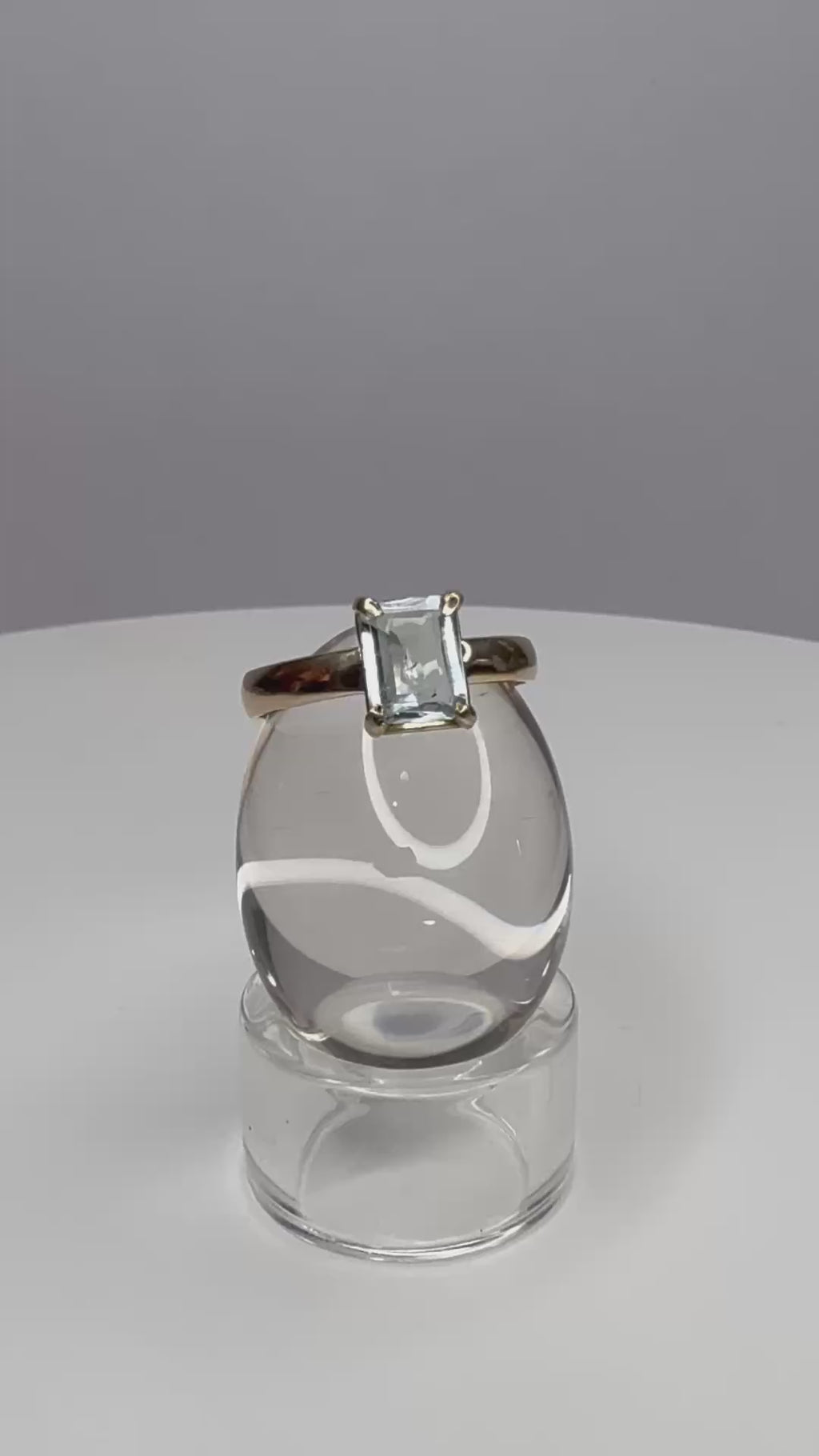 14k Yellow Gold Natural Aquamarine Ring Size 7