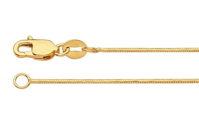 14k Seamed Snake Chain 18"